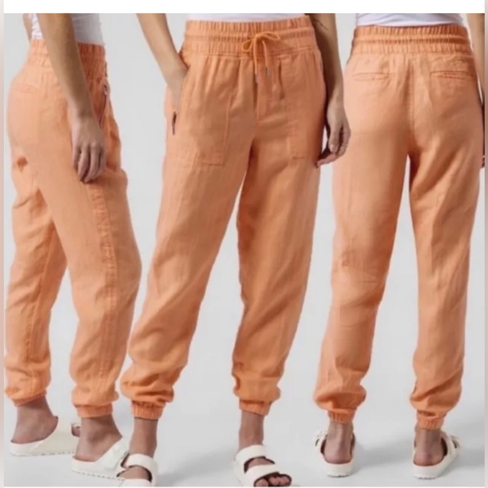 Athleta Linen Joggers NWT 6 Cabo 100% Linen Pants Peach Athleta $79
